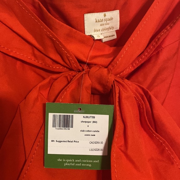 Kate Spade culotte size 0 - Picture 3 of 4